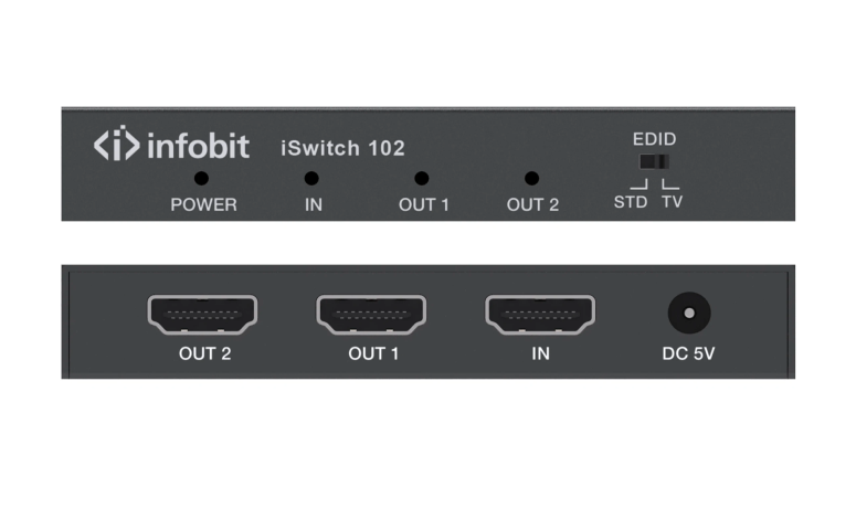 Сплиттер Infobit iSwitch 102 4K60 18Gbps 1x2 HDMI splitter, smart EDID
